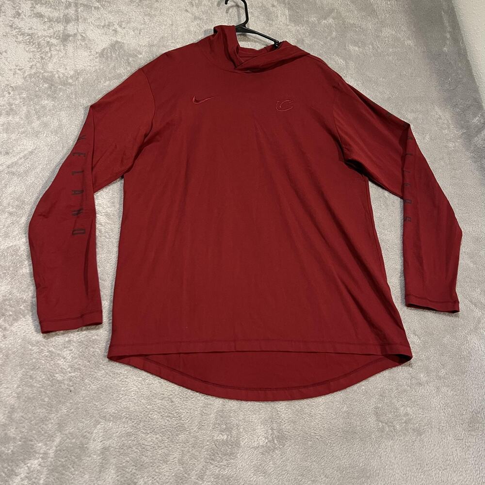 Cleveland Cavaliers Shirt Mens Large Red NBA Basketball Long Sleeve Nike Cotton